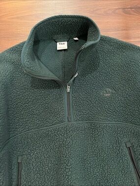 TNA Dark Green Sherpa Quarter-Zip Pullover